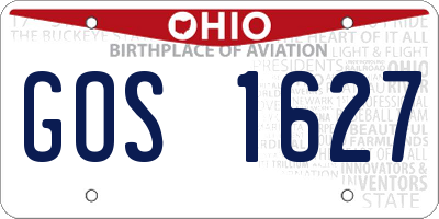 OH license plate GOS1627