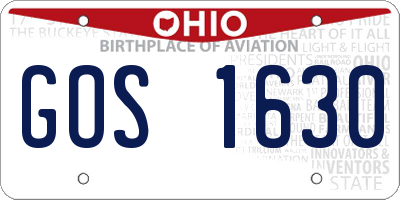 OH license plate GOS1630