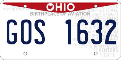 OH license plate GOS1632