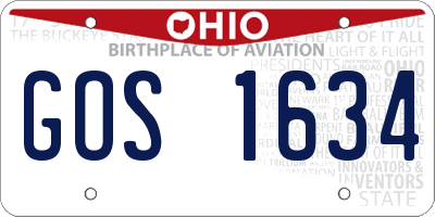 OH license plate GOS1634