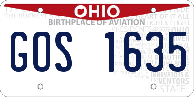 OH license plate GOS1635