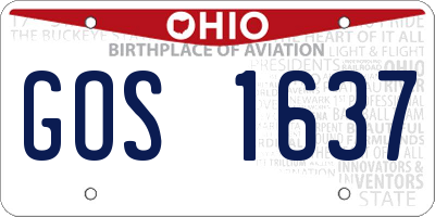 OH license plate GOS1637