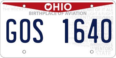 OH license plate GOS1640