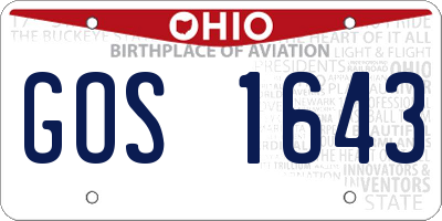 OH license plate GOS1643