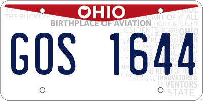OH license plate GOS1644