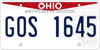 OH license plate GOS1645