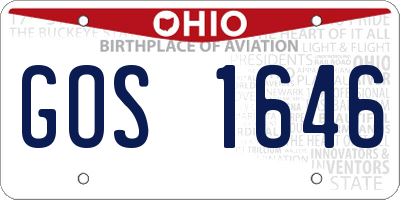 OH license plate GOS1646