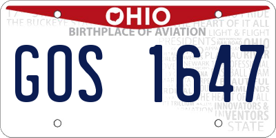 OH license plate GOS1647
