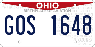 OH license plate GOS1648
