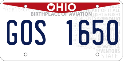 OH license plate GOS1650