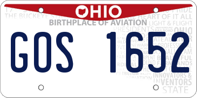 OH license plate GOS1652
