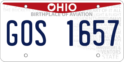 OH license plate GOS1657