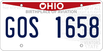 OH license plate GOS1658