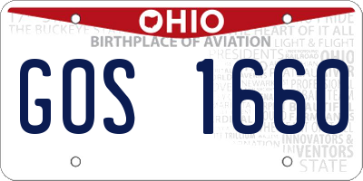 OH license plate GOS1660