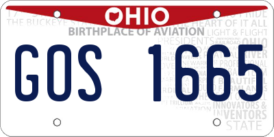 OH license plate GOS1665