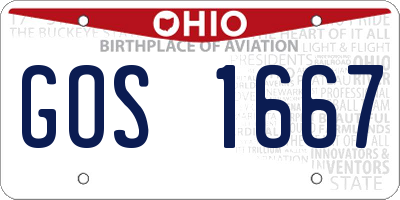 OH license plate GOS1667