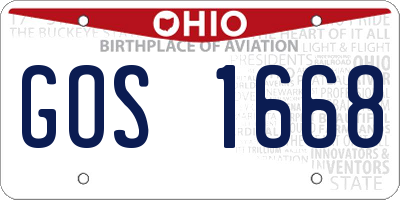 OH license plate GOS1668