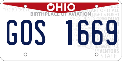 OH license plate GOS1669