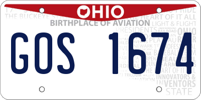 OH license plate GOS1674