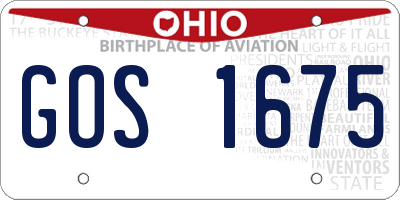 OH license plate GOS1675