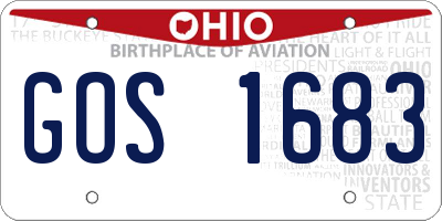 OH license plate GOS1683
