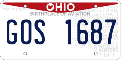 OH license plate GOS1687