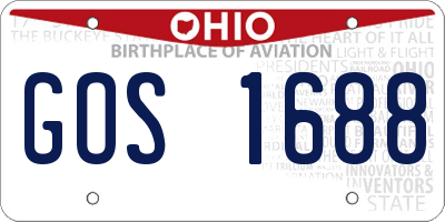 OH license plate GOS1688