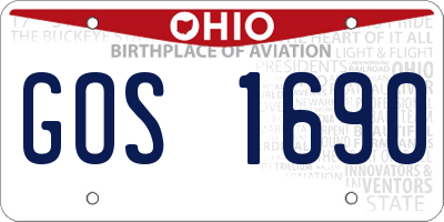 OH license plate GOS1690