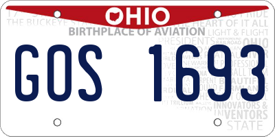 OH license plate GOS1693