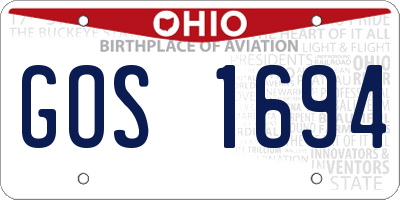 OH license plate GOS1694