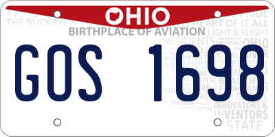 OH license plate GOS1698