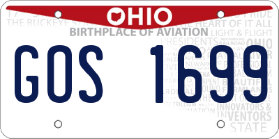 OH license plate GOS1699