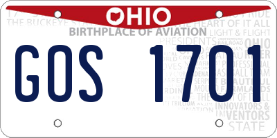OH license plate GOS1701