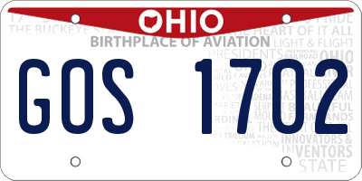 OH license plate GOS1702