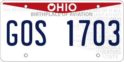 OH license plate GOS1703