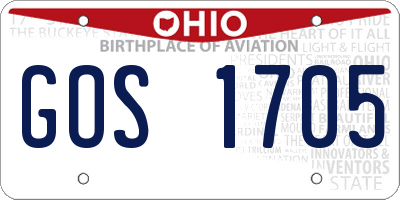 OH license plate GOS1705
