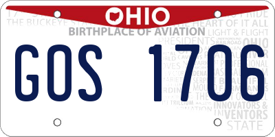 OH license plate GOS1706