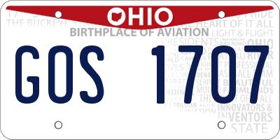 OH license plate GOS1707
