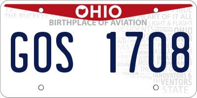 OH license plate GOS1708