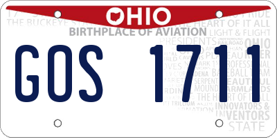 OH license plate GOS1711