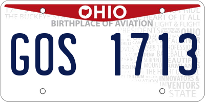 OH license plate GOS1713