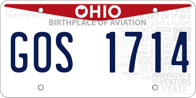 OH license plate GOS1714