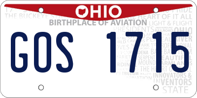 OH license plate GOS1715