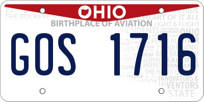 OH license plate GOS1716