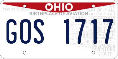 OH license plate GOS1717
