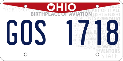 OH license plate GOS1718