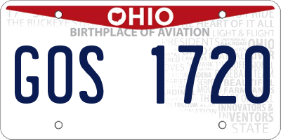 OH license plate GOS1720