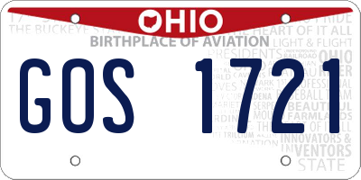 OH license plate GOS1721