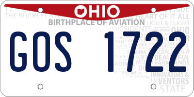 OH license plate GOS1722