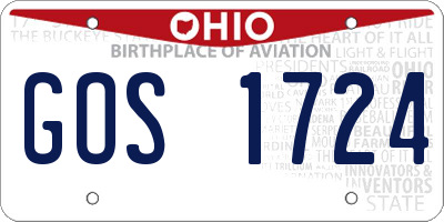OH license plate GOS1724